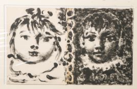 Picasso, Pablo (1881 - 1973), "Paloma u. Claude" (1950), Lithografie, unsign., als