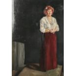 Unbekannter Künstler (19./20. Jahrhundert), Frauenporträt, Darstellung einer auf einem