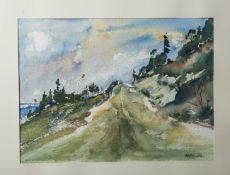 Unbekannter Künstler (20. Jahrhundert), Landschaftsdarstellung, Aquarell/Papier, re. u.