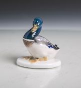 Kleine Entenfigur aus Porzellan (Unterbodenmarke Rosenthal, Deutschland, Entwurf von K.