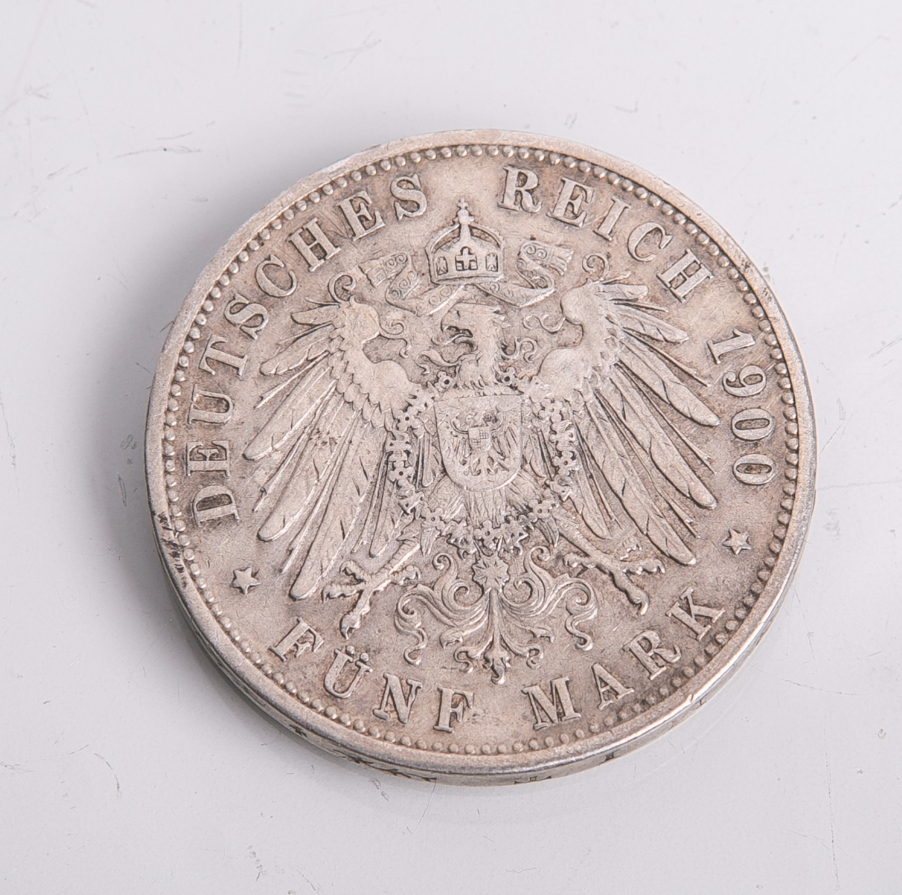5 Mark-Silbermünze, Baden (1900), Friedrich Großherzog von Baden, Prägungsstätte G, ss - Bild 2 aus 2