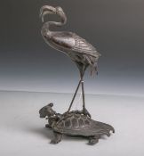 Unbekannter Künstler (wohl China), Figurengruppe-auf einer Schildkröte stehender Kranich,