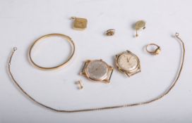 Konvolut Goldschmuck, Uhren etc., bestehend aus: Herrenuhr "Oriosa" (wohl 1950/60er