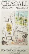 Chagall, Marc (1887 - 1985), Ausstellungsplakat für Chagall-Ausstellung "Aragon - Malraux"