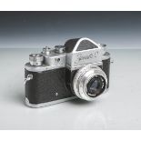 Kamera "Zenit-C" (UdSSR, Bj. 1955-61), Gehäusenr. 58147665, Objektiv "Industar-50",