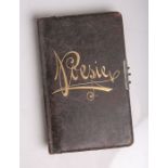 Poesiealbum (um 1900), handschriftliche Eintragungen m. div. Klebebildern u.Bleistiftzeichnungen