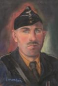 wohl Marchetti, L. (20. Jahrhundert), Portrait eines NS-Soldaten in Uniform,Pastellmalerei, li. u.