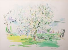 Kokoschka, Oskar (1886-1980), "Blühender Apfelbaum" (wohl 1974), Farblithographie, BVKRives, unten