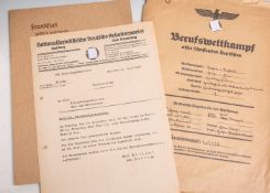 Diverse Unterlagen (2. WK/Drittes Reich), bestehend aus: "Berufswettkampf allerschaffenden