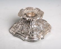 Kerzenhalter 925 Silber (im barocken Stil), gestempelt: Halbmond u. Krone, Feingehalt /Sterling /