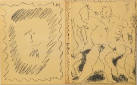 Picasso, Pablo (1881 - 1973), "Visage et Bacchanale. Mourlot Cover III" / Gesicht u.Bacchanal (