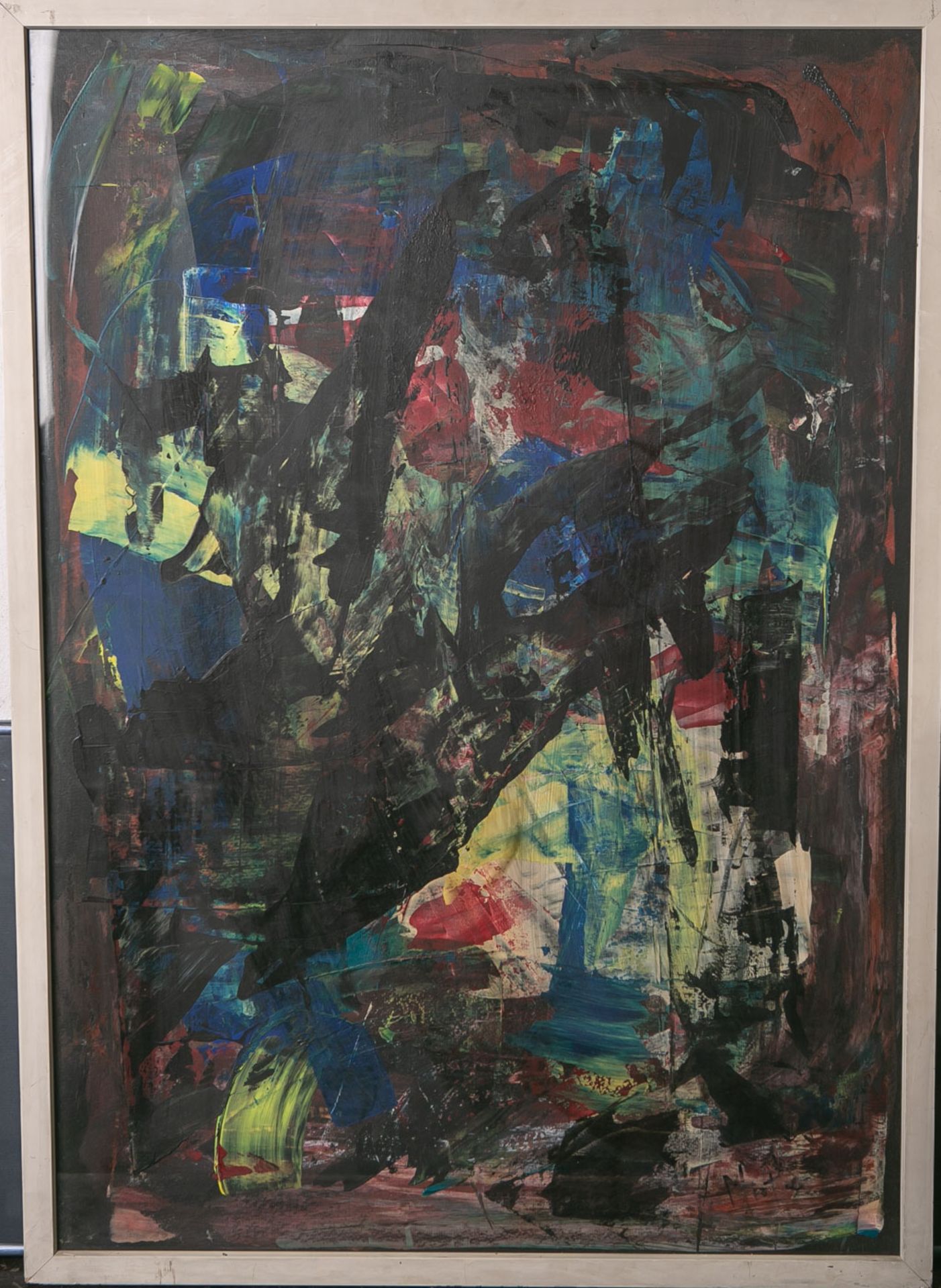Miotte, Jean (1926 - 2016), abstrakte Komposition, Acryl/Papier, re. u. sign., ca. 86 x 62cm, hinter