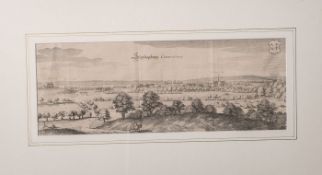 Merian wohl, Süpplingenburg-Panorama "Süpplingburg Commenthurey" (wohl um 1650),Kupferstich,