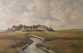 Gundlach, Henry (1884-1965), "Langeneß" (Hallig in Schleswig-Holstein), Öl auf Leinwand,unten