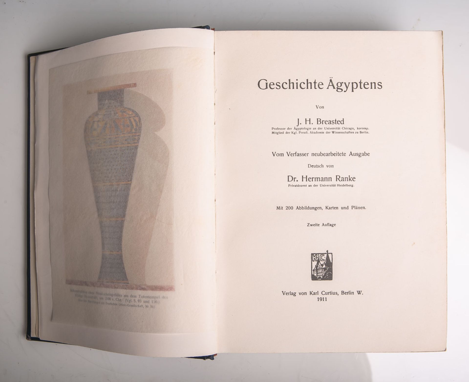 Breasted, J. H., "Geschichte Aegyptens", Verlag von Karl Curtius, Berlin W. 1911, mit