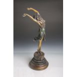 Coline, G.J. (neuzeitlich), Figurine, Darstellung einer halbnackten Tänzerin auf einemmehrfach