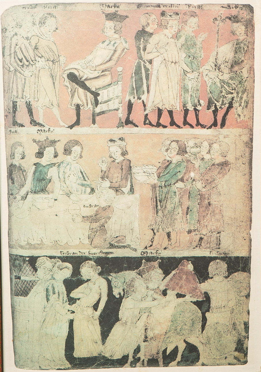 Neuzeitlicher Nachdruck von Ausschnitt "Tristan und Isolde" (Buchillustrationen vonunbekannten