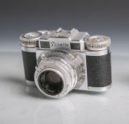 Braun-Fotokamera "Paxette" (Nürnberg), Steinheil München -E-, Cassarit, 1:2,8/45 mm.