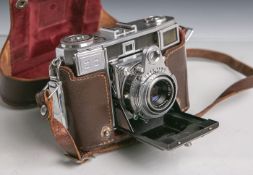 Zeiss Ikon-Fotokamera "Contessa" (Stuttgart), Gehäuse-Nr. W 87991, Objektiv Tessar, 2,8/45mm, in