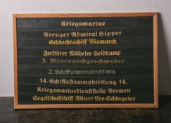 9 Mützenbänder der Kriegsmarine, bestehend aus: Kriegsmarine, Kreuzer Admiral Hipper,