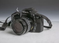 Minolta-Fotokamera "Dynax 5xi" (Japan), Gehäuse-Nr. 17222498, Objektiv Minolta, Nr.16311260, AF