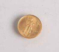 Goldmünze 5 Dollar "Liberty" (USA, 1986), Feingold, Gewicht ca. 3,5 g. St. (16554)