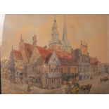 Petrich, Ernst (1878 - 1964), wohl Ansicht von Lemgo (um 1910/20),Aquarell/Papier,