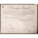 Urkunde von Maximilian Joseph (19. Jahrhundert), Unterleutnants Patent vom 30. Dezember1803,