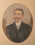 Wohl Lambert, G. (19./20. Jahrhundert), Portrait eines Herren, Pastellfarben/Papier, ovaleForm,