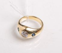 Ring 585 GG, besetzt m. Brillat von ca. 1,15 ct in hohem Farb- u. niedrigem Reinheitsgrad,seitlich