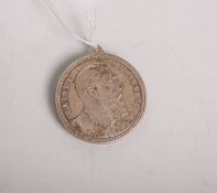 Silbermedaille "Kaiser Friedrich / Lerne Leiden ohne zu klagen", 18. Okt. 1831 - 15. Juni1888, Dm.