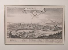 Merian wohl, Helmstedt-Panorama "Helmstetum Saxoniae ciuitas etc.-Academia IuliaeHofspitium" (wohl