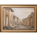 Hurard, Joseph (1887 - 1956), "Rue de la Monnier" in Avignon, Öl/Pressholz, re. u. sign.,rs. bez.,