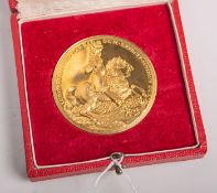 Baden-Goldmedaille, Markgraf von Baden-Türken Louis (1955), 900 Fein, ca. 63 g, st.