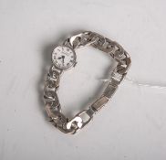 Damenarmbanduhr "Kienzle Boutique-17 Jewels" 835 Silber, schwarze römische Ziffern aufweißem