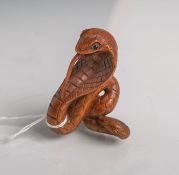 Tropenholz-Netsuke (Provenienz Japan, Alter unbekannt), Darstellung einer aufrechtstehenden