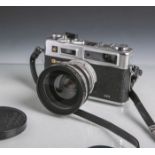 Yashica-Fotokamera "Electro 35-GS" (Japan), Gehäuse-Nr. 10950458, Objektiv YashicaColor-Yashinon