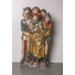 Figurengruppe von 5 Männern (20. Jahrhundert, nach mittelalterlichem Vorbild),Zentralfigur im