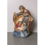 Figurengruppe von Josef u. Maria m. Jesuskind (20. Jahrhundert), vollplastisch geschnitzt,