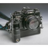 Kamera "Minolta X-700", Objektiv "MD Rokkor" von Minolta, 1:2/45, Dm. 49 mm, Nr. 1840897,m. Motor