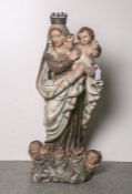 Holzfigur Madonna m. Jesusknaben (wohl Italien, 18./19. Jahrhundert), vollplastischgeschnitzt,