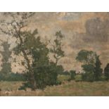 Unbekannter Künstler (20. Jahrhundert), Landschaftsdarstellung, Öl/Holzplatte, li. u.unleserlich
