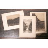 Storm van's-Gravesande, Carel Nicolaas (1841 - 1924), 3 Radierungen: ""Aus Dorfrecht"(1894,