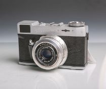 Welta-Fotokamera "Belmira" (ab 1948, VEB Werk), Objektiv Trioplan, 1:2,9/50.