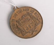 Medaille "Souvenir du tirage au sort. Classe 1896" (Frankreich), wohl Bronze, Nr. 313, Dm.ca. 4,7