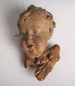 Engelsköpfchen (wohl 18. Jahrhundert), aus Holz geschnitzt, polychrom bemalt, Reste alterFassung, H.
