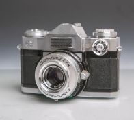 Zeiss Ikon-Fotokamera "Contaflex" (Stuttgart, Baujahr 1959-63), Super Kamera, ObjektivCarl Zeiss