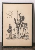 nach Picasso, Pablo (1881 - 1973), "Don Quichotte", Lithografie nach einerTuschezeichnung, in der