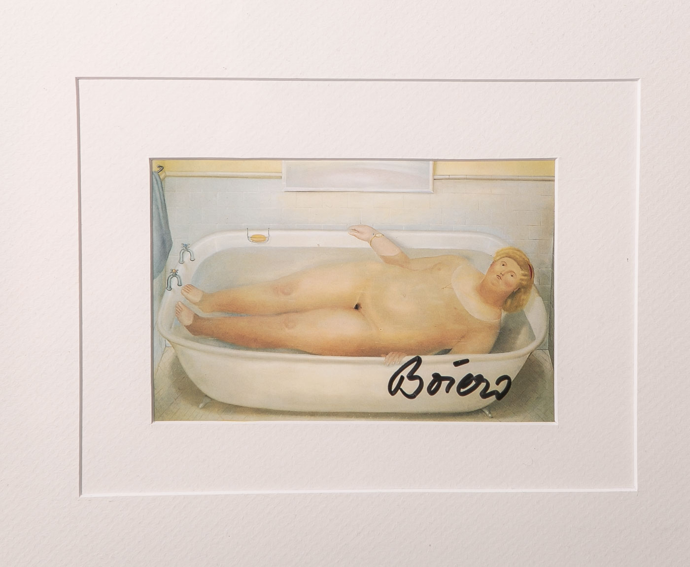 Botero, Fernando (geb. 1932), "Hommage an Bonnard", 1975, Farboffsetdruck, re. u.handsign., ca. 9,