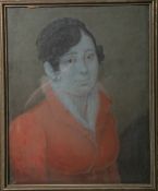 Unbekannter Künstler (wohl 19. Jahrhundert), Portrait einer jungen Dame, Pastell/Lw., re.